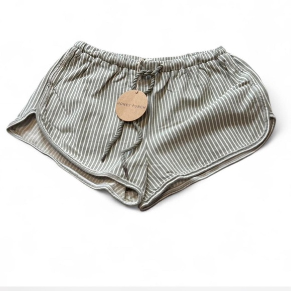 Striped Drawstring Shorts - Picture 2 of 14